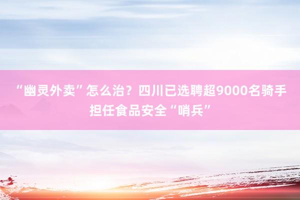 “幽灵外卖”怎么治？四川已选聘超9000名骑手担任食品安全“哨兵”