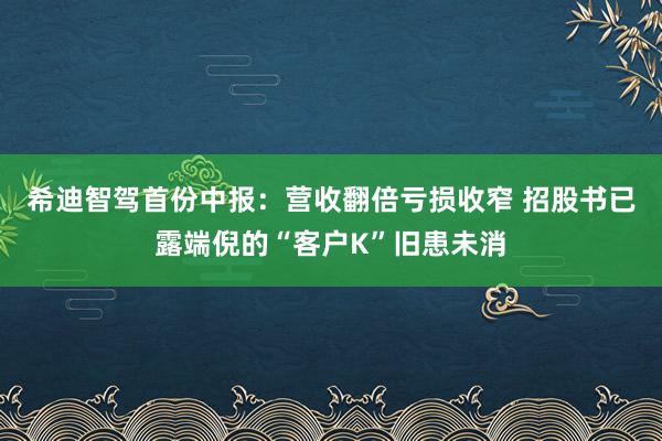 希迪智驾首份中报：营收翻倍亏损收窄 招股书已露端倪的“客户K”旧患未消