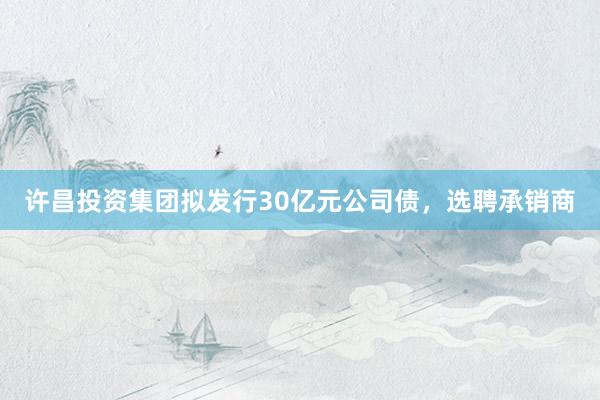 许昌投资集团拟发行30亿元公司债，选聘承销商
