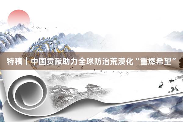 特稿｜中国贡献助力全球防治荒漠化“重燃希望”