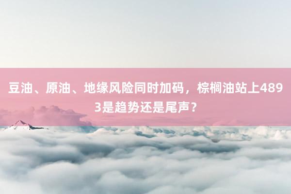 豆油、原油、地缘风险同时加码，棕榈油站上4893是趋势还是尾声？