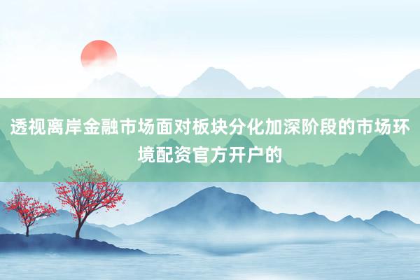 透视离岸金融市场面对板块分化加深阶段的市场环境配资官方开户的