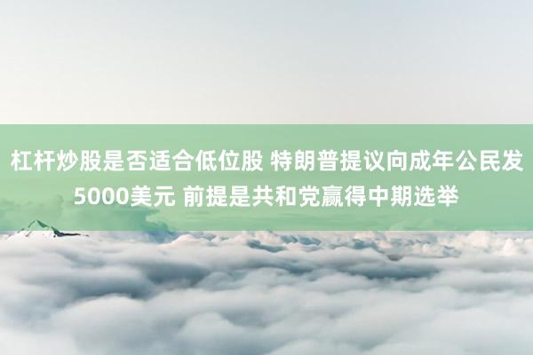 杠杆炒股是否适合低位股 特朗普提议向成年公民发5000美元 前提是共和党赢得中期选举
