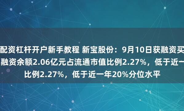 配资杠杆开户新手教程 新宝股份：9月10日获融资买入279.62万元，融资余额2.06亿元占流通市值比例2.27%，低于近一年20%分位水平