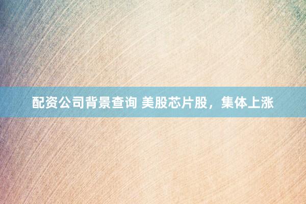 配资公司背景查询 美股芯片股，集体上涨