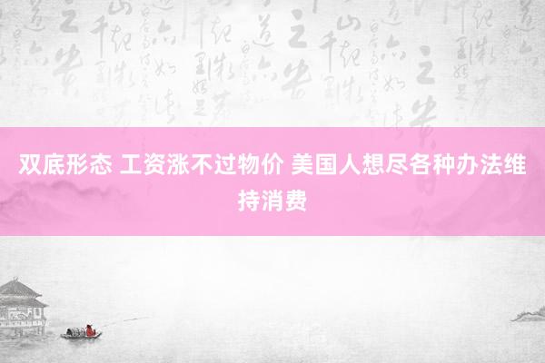 双底形态 工资涨不过物价 美国人想尽各种办法维持消费