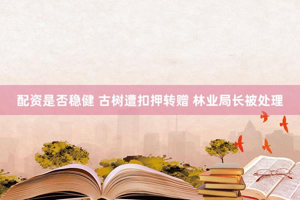 配资是否稳健 古树遭扣押转赠 林业局长被处理